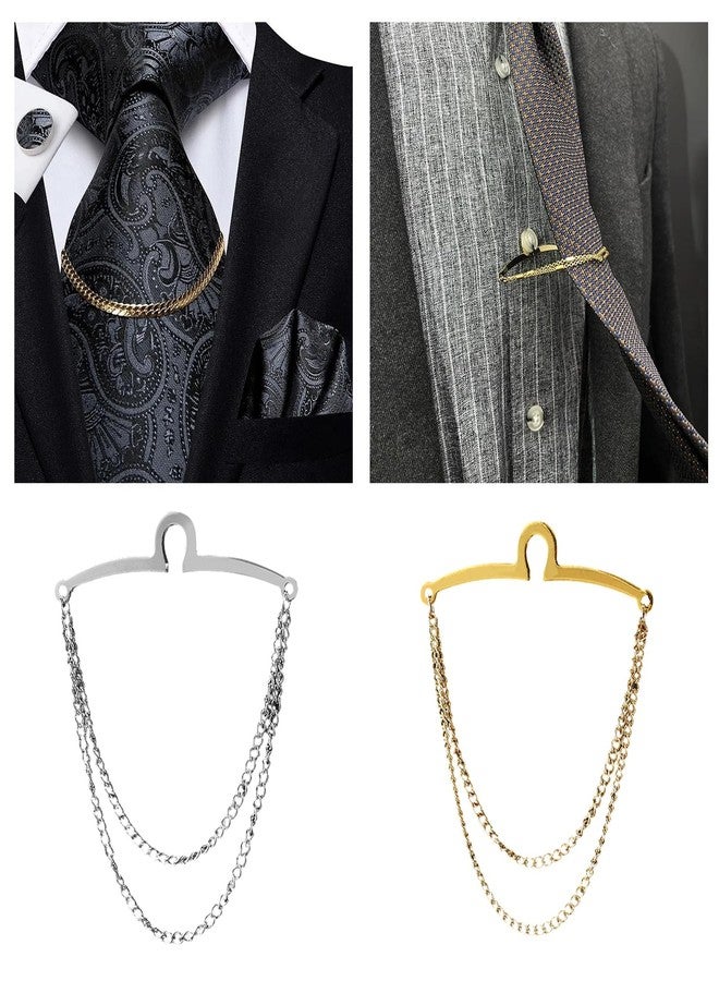 HeOTER Mens Vintage Tie Clip Shirt Chain Buckle Metal Tie Chain Jewelry Business Banquet Wedding Formal Necktie Accessories - Image 2